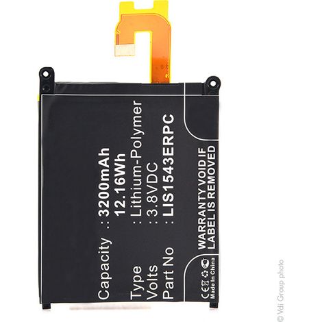 NX - Batterie téléphone, smartphone, GSM pour Sony Ericsson 3.8V 3200mAh - 1588-4170LIS (1/3)