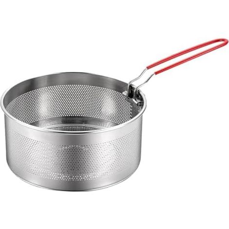 Passoire à pâtes, Passoire à nouilles en acier inoxydable avec poignée amovible, panier cuisson friture égouttage cuisine 20 cm (1/5)
