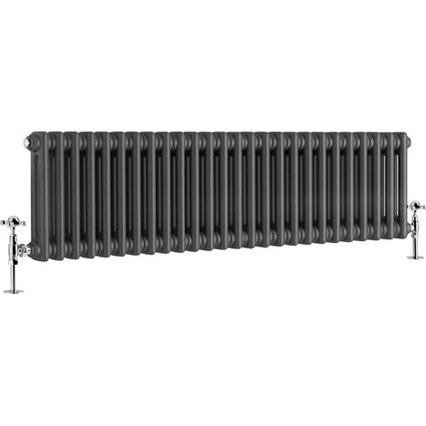Warmehaus Traditional Double Anthracite Radiator 300 x 1190mm (1/5)