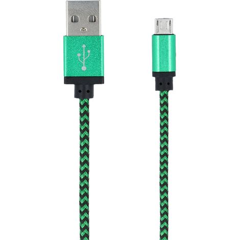 1m Micro USB Ladekabel Nylon Geflochten Datenkabel für Handy, Android, Samsung, Sony, Huawei, LG Grün (1/2)