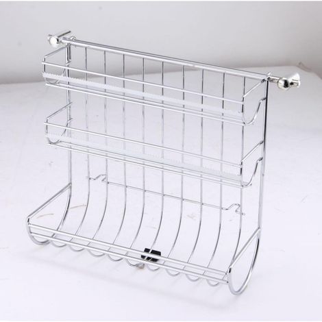 Novaliv 1x support de rail de cuisine avec porte-rouleau 31x33x17cm porte-rouleau de cuisine système de rail suspendu et porte-ustensiles de cuisine