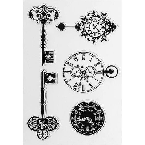 Transparente PVC-Stempel im Vintage-Stil zum Versiegeln von Schlüsseln, Uhren, DIY-Projekten, Scrapbooking und Fotoalben.