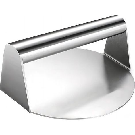 Prensa para hamburguesas - Acero inoxidable 304 - 14 cm de diámetro - Para superficies de cocción planas - Distribución uniforme del calor - Fácil de limpiar - Accesorio para barbacoa (1/5)