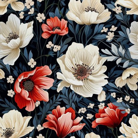 Tela Oxford para decoración de exteriores - Motivo de flores I DX5343 (1/5)