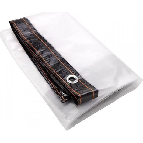 1 pièce (1,53m) bâche transparente en polyéthylène imperméable, anti-poussière et anti-pluie - avec œillets - convient aux serres, jardins et terrasses (1/5)