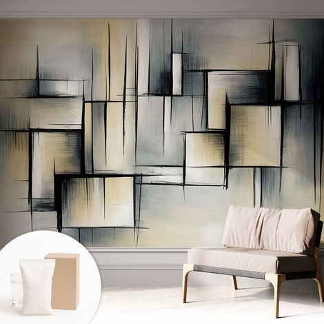 Carta Da Parati In Vlies Decorativa Per Pareti - Con Motivi Moderni - Con Colori Intensi - Per Ufficio Geometria astratta 312x219 cm (1/5)