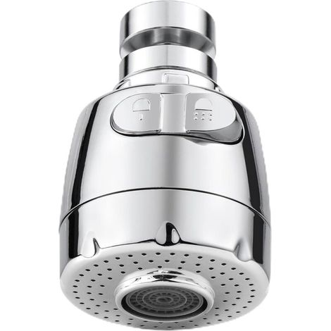 Aérateur pour robinet rotatif à 360 °, buse robinet cuisine, évier avec filtre régulateur de tête, 2 modes, aérateur robinet, atomiseur robinet, tête robinet de cuisine, argenté (1/5)