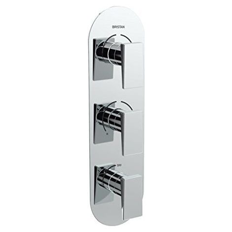 Bristan SAI SHC3DIV C Vanne de Douche encastree a Double Commande avec inverseur a Deux Sorties et Robinet d'arret, Chrome, Three Outlet, One on