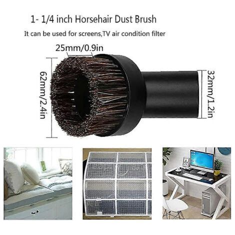 NALOOKAMIC Kit d'accessoires pour aspirateur de 32 mm (1 1/4 pouce) : brosses, accessoires de 32 mm et 35 mm (1 1/4 et 1 3/8 pouce) pour tuyau standard de 32 mm et 35 mm. (1/4)