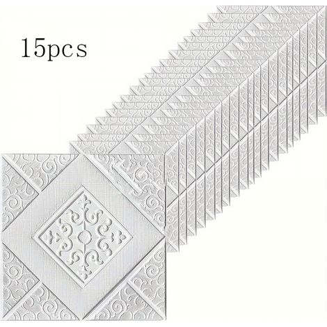 Autocollant carrelage mural 3D facile à appliquer et à décoller 15pcs (1/5)