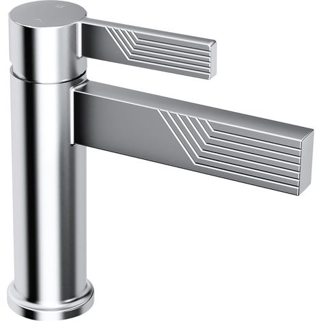 Robinet de lavabo chromé,Mitigeur monocommande pour salle de bain et lavabo,Hauteur du bec : 10,8cm,Mitigeur eau chaude et froide (1/5)