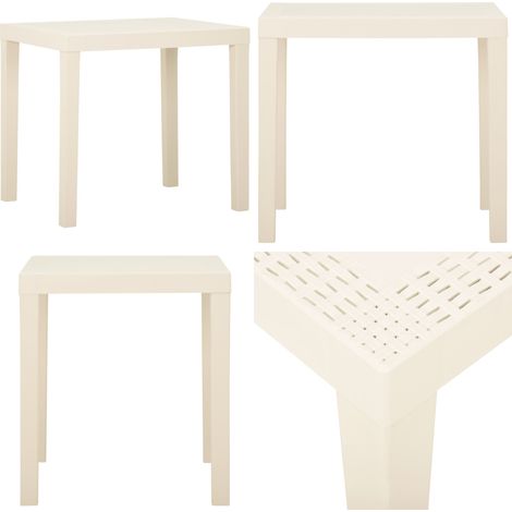 Table de jardin Blanc 79x65x72 cm Plastique - Table extérieure - Table de patio (1/5)