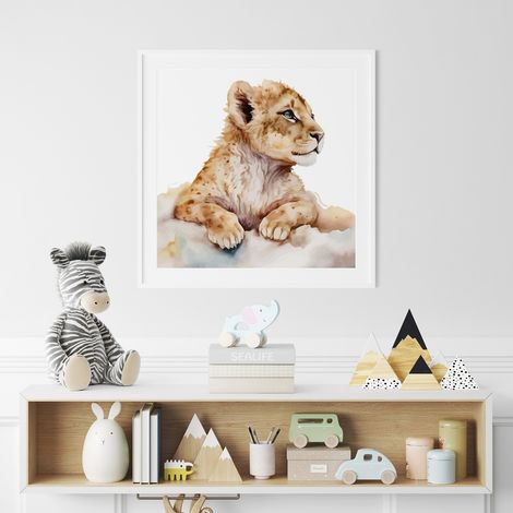 Poster / Affiche carrée Enfants - Lion - 50x50 cm (1/3)
