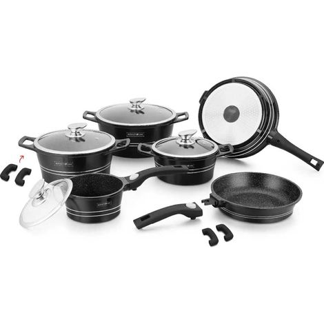Batterie de cuisine 17 pièces Noir Royalty Line RLES2014M-BLK (1/3)