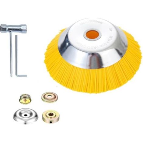 Dos paquetes de cabezales de cepillo de nailon para cortadoras de césped, cepillos para malezas para cortadoras de césped, cabezales universales para cortadoras de césped, cepillos para malezas (1/5)