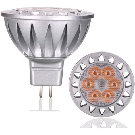 Ampoules LED 5 W remplacent un équivalent halogène de 20 W 35 W, blanc chaud doux 2700 K, 12 V basse tension MR16 GU5.3 pour éclairage extérieur de paysage, non variable, 450 lm, 38 degrés, lot d (1/4)