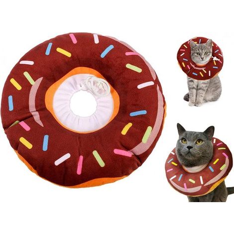 Collier de protection - Cône pour chien - Cône pour chat - Cône confortable post-opératoire - Cône pour chien après une opération - Collier de protection anti-morsure pour chat - Forme donut - Taille (1/5)