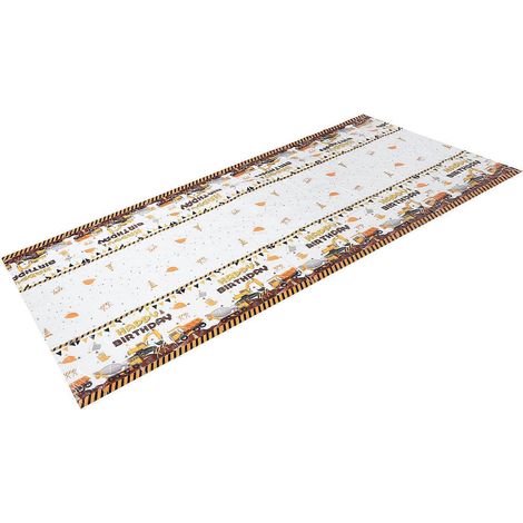 Nappe imperméable en plastique pour une fête sur le thème du chantier, idéale pour décorer un anniversaire. (1/5)