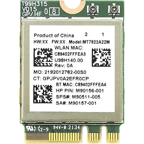 Carte réseau WiFi 6E Bluetooth 5.2, 2400 Mbps, double bande 2.4/5/6 GHz, compatible avec PC (1/5)