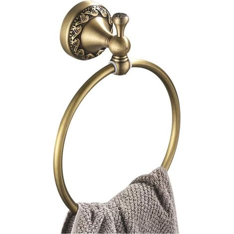 Vtizikl Rétro Solide cuivre individuellement Anneau porte-serviettes Barres porte-serviettes de porte-serviettes, Minimal Klassic avec revêtement einschnitt Bronze (1/5)