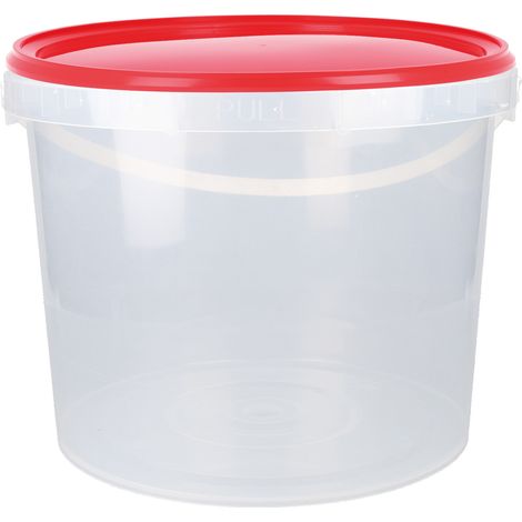 Seau avec anse en plastique, PP, rond, 5,4 litres, qualité alimentaire rouge