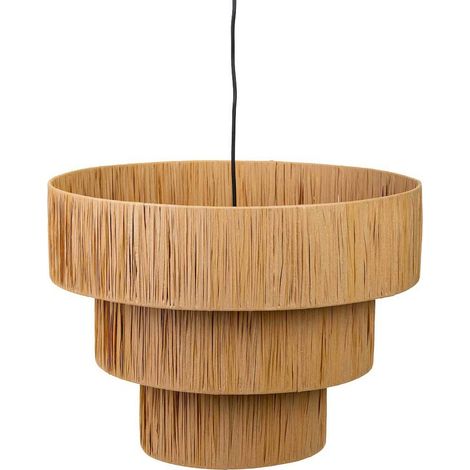Suspension naturelle en raphia et métal brun pour salon cosy - raphia naturel brun chaleureux (1/5)