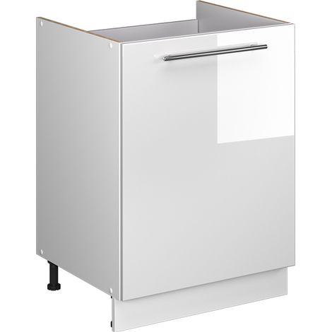 Spülenunterschrank Fame-Line, Weiß Hochglanz/Weiß, 60 cm, Vicco (1/5)