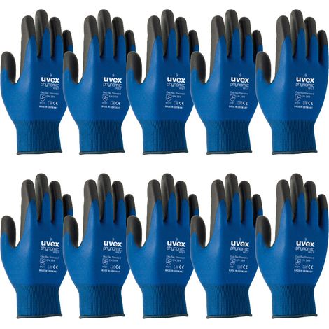 Gants de manutention Uvex taille 10, Résistance à l'abrasion, Bleu, gris ( Prix pour 1 paire ) (1/2)