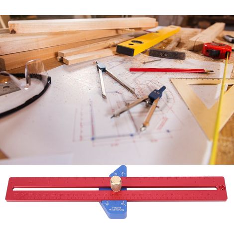 Règle de menuisier YX300 en alliage d'aluminium, un outil de mesure pour les bricoleurs et les menuisiers. (1/5)