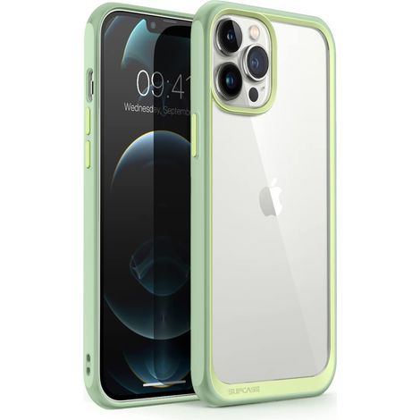 CUSTODIA PER IPHONE 13 PRO SILICONE VERDE TRASPARENTE RINFORZATO SOLID (1/5)