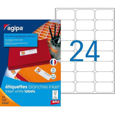 2 400 Étiquettes A4 63.5 X 33.9 Mm - Apli Agipa (1/2)
