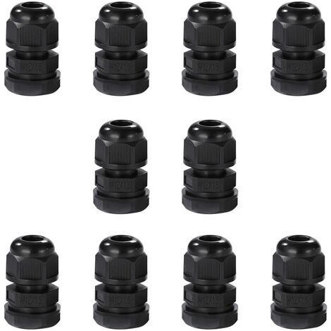 Lot de 10 Presse-étoupes M12 étanche IP68 Connecteurs de Câble Étanches en Nylon avec écrou de Blocage et Rondelle pour Câble de 3mm à 6,5mm. (M12) (1/5)