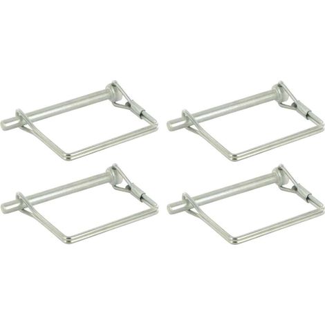 Cyclingcolors – Lot de 4 goupilles carrées 8mm x 70mm – Acier zingué pour verrouillage remorque, vélo, tracteur, motoculteur – Clip circlip