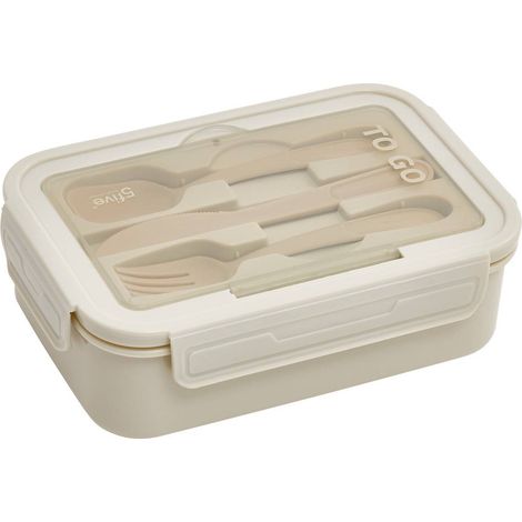 Fiambrera rectangular de 1,2 l, color beige - 5five (1/5)