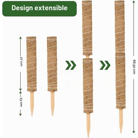 Vicloon Tuteur Plante, Tuteur Monstera, Tuteurs Coco, Support Plante Grimpante Pliable pour Plantes Monstera Extension Maison Jardin de Support de Plantes (1/4)