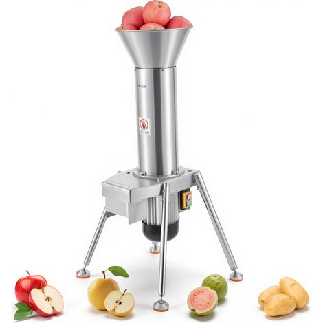 VEVOR Mulino per Frutta Spremiagrumi 1100 W, Macchina per Lavorazione della Frutta Capacita di 164 kg/h per Pera Mela Ananas Materiale in Acciaio Inox 304, Tritafrutta Elettrico da Pavimento (1/5)