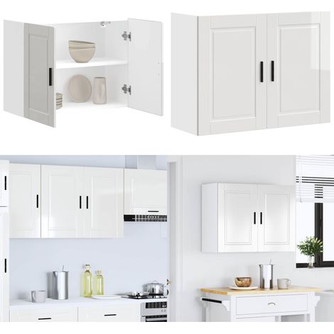 vidaXL Küchen-Hängeschrank Porto Hochglanz-Weiß Holzwerkstoff (1/5)