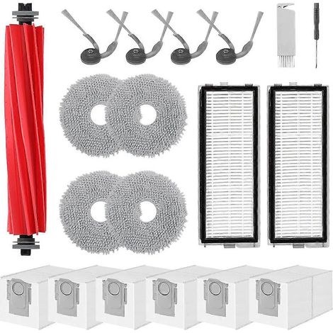 Pour Roborock QV 35A/QV 35S/QR 798/QR 598 pièces de rechange Aspirateur brosse filtre HEPA chiffon de lavage sac à poussière (1/5)