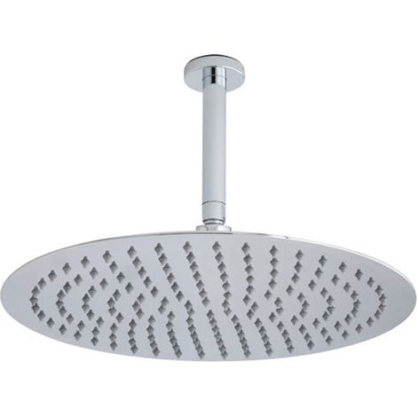 Hudson Reed Chrome 400mm Round Shower Head with Ceiling Arm - HEAD46A (1/2)