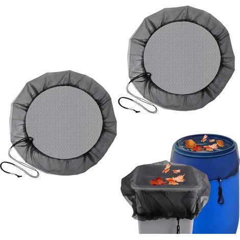 Filet récupérateur Eau, récupérateur d Eau de Pluie Anti-Feuilles et Anti-moustiques, Couvercle Ajustable avec Cordon, Protection Universelle, diamètre 95 cm (2 pièces) (1/5)