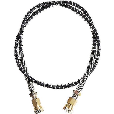 Tuyau haute pression avec ressort, 100 cm de long, pour pompe de remplissage d'air PCP Pneumatics, en nylon noir. (1/5)