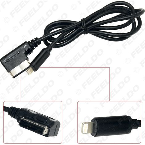 Câble adaptateur AUX 2 en 1 compatible avec l'interface audio MMI AUX de Mercedes-Benz et la charge audio Apple 7