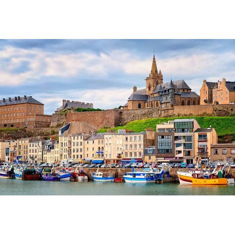 Tableau sur toile église de Granville 45x65 cm - Impression sur Toile Murale Décorative - Image imprimée en HD sur Toile - Toile sur Châssis en Bois FSC - Fabriqué en France (1/4)