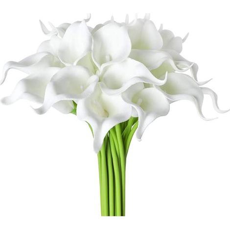 Lot de 20 fleurs de lys calla artificielles pour la décoration de mariage et d'intérieur (1/5)