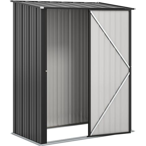 Abri de jardin/remise à outils, porte verrouillable, résistant aux intempéries, étagères incluses, 161,5 cm x 94,5 cm x 196 cm, noir