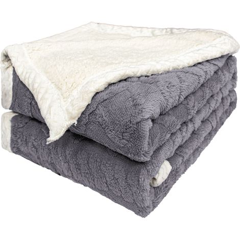 Manta Borreguillo Jacquard para Sofá Cama 130x160cm, 160x220cm y 220x240cm - Mantas Polar Reversible de Sherpa Gruesa, Calientes Super Suaves y Cómodas (1/5)