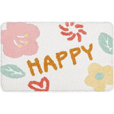 Cartoon style non-slip mat – Absorbent – Dimensions 40 × 60 cm – White “vitality” (1/5)
