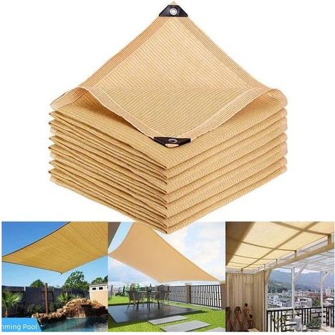 Voile d'ombrage 3x5m, protection UV 95%, filet d'ombrage pour patio, jardin, piscine, terrasse