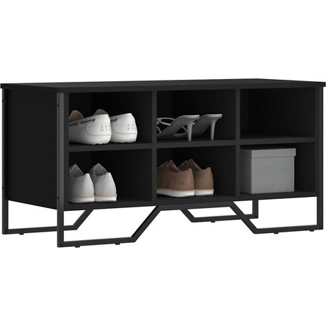 Schuhregal Schwarz 90x38x45,5 cm Holzwerkstoff