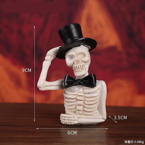 Figurine Maison Miniature - Décoration Halloween - Statue Fantôme Tombeau Cimetière - Résine - Lot de 1 (1/5)